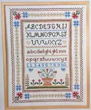 Vintage ABC Sampler Cross Stitch Picture Kit Columbia Minerva #6747 16" x 20"