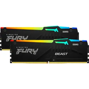 金士頓FURY Beast獸獵者DDR5 5200 32GB(16GBx2)RGB記憶體KF552C40BBAK2-32
