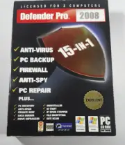 Defender Pro 2008 15-In-1 Anti-Virus PC Repair For Windows 2000XP Brand New NOS