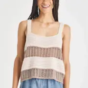 NEW Splendid Nicola Woven Sweater Tank Linen Blend - Size XSmall