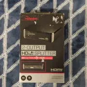 Rocketfish 2-Output HDMI Splitter with 4K at 60Hz and HDR Pass-Through NEW