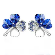 Nevenka Pair of Four Leaf Clover Pin Brooch Womens Clothes Fashion Accessories-RoyalBlue