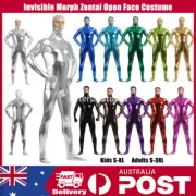 Invisible Morph Zentai Suit Men's Women's Spandex Open Face Costume Cosplay AU