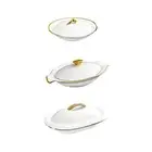 Wide Rim Salad Bowl Gumbo Plate with Lid Microwave Safe Bowl Serving Tray Pasta