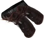 VICASKY 3pcs Wig Piece on Top of Head Hair Pad Clips Hair Bump Acrylic Dark Brown