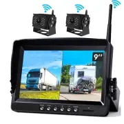 1080P DVR Digital Wireless 9 HD Monitor 2x Rear View Camera Parking For RV Truck