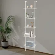 5 Tiers Bookshelf For Small Spaces Wall Mounted Acrylic Bookshelf, Ladder Type
