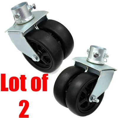 Lot Two 1 Ton 6" Dual Trailer Jack Wheel Caster Wheels 2000 lbs fits Any Jack