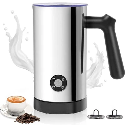 Stainless Steel 4-in-1 Electric Milk Frother, Milk Frother and Steamer, 10.6o...