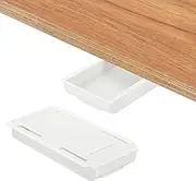 uxcell Under Desk Drawer, 2 Pcs Under Table Storage Self-Adhesive Attachment Drawers Organizer for Pens Standing Desk Office Studio Home, White, Small