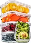 5 Pack 30 Oz Glass Meal Prep Containers - Dishwasher Microwave Freezer Oven Safe