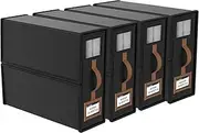 4 Pack Foldable Bed Sheets Set Organizers and Storages With Window (King & Queen Size),Foldable Linen Closet Organizers with PU Handle,for Bedsheets and Pillow Cube Organizer,Bedding Container (black)