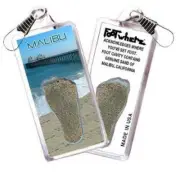 Malibu FootWhere® Souvenir Zipper-Pull. Made in USA