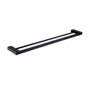 New Nero Tapware Celia 600mm Double Towel Rail Matte Black NR4624dMB