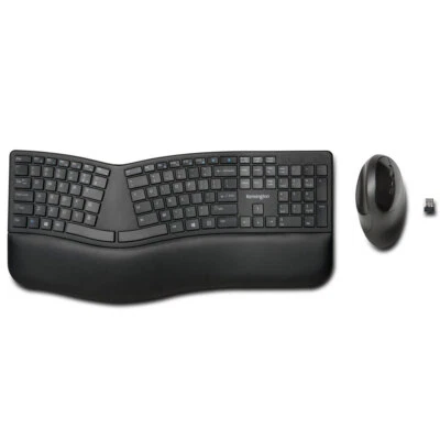 Kensington Black Dual Ergo Wireless Keyboard/Mouse Combo Set for Laptop/Computer