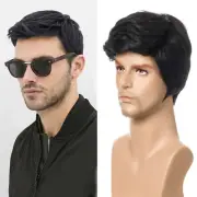 Handsome Men's Wig Short Little Wavy Synthetic Hair Heat Resistant Natural Look