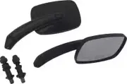 Harddrive Black Rectangle Side Mirror Pair Harley Super Glide CVO 99-00