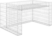 vidaXL Robust Steel Wire Lawnmower Garage and Planter - Weather Resistant Outdoor Storage with Gabion Design - 110x80x60 cm - Silver