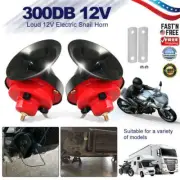 2PC 12V 300DB Super Loud Train Horn Waterproof Motorcycle Car Truck SUV Boat Red (for: Ford)