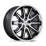 20X10.5 Asanti Black AB047 IMPERATOR 5X120 38MM GLOSS BLACK MACHINED WITH SS LIP