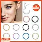Stainless Steel Segment Hinged Clicker Ear Nose Body Ring Lip Hoop Piercing 1PC