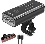 Bike Light USB Rechargeable, 4000 Lumen Bicycle Lights Front and Back, Bright Led Bike Headlight and Taillight with Power Bank Function, Road Cycling Safety Flashlight