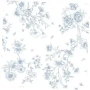 17.3"x118" Light Flowers Leaves Butterfly Floral Peel and 17.3" x 118" Blue