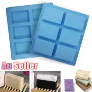 6 Cavity Rectangle Bake Tray Silicone Soap Mould Homemade DIY Cake Making Mold