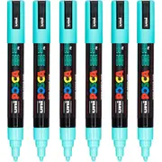 Uni Pc-5M Posca Poster Marker Medium Bullet Tip 2.5Mm Aqua Green 6 Pack