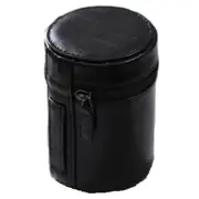 Small Lens Case Zippered PU Leather Pouch Box for DSLR Camera Lens