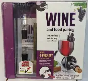 Wine Set & Food Pairing Set 4 Pieces Stopper & Aerator, Guide & Glass Marker New