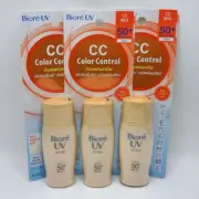 Sunscreen Biore UV SPF50+ CC Milk Color Control PA++++ Beige Base Facial 30ml x3