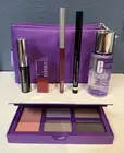 CLINIQUE 7-Pc Makeup Bag Gift Set Palette Lipstick Liner Mascara Makeup Remover