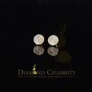 0.15ct Diamond Silver Yellow 2 tone Men's & Women's Yin And Yung Round Earrings