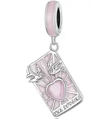 [DUUDAH] Women's Jewellery 925 Sterling Silver Pendant Beads,Pendant Beads 925 Sterling Silver Original Bracelet Bangles Original Tarot Lover Pendant Bracelet Card Pendant Beads for Jewelry Making Fit (Color