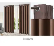 Blackout Eyelet Curtain Drape Room Darkening 160cm&230cmDrop 1 Panel Chocolate