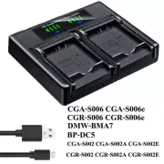 Dual Battery Charger For Panasonic Lumix DMC-FZ18 FZ28 FZ30 FZ35 FZ38 FZ50 FZ7