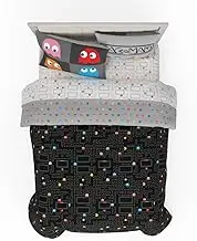 Franco Pac-Man Gaming Bedding 7 Piece Super Soft Cozy Reversible Comforter and Sheet Set with Sham, Full, (Officially Licensed Product)