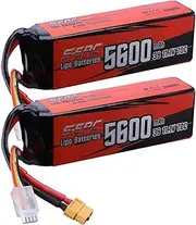 3S 11.1V 5600mAh 7100mAh 70C Lithium Ion Replacement Battery with XT60 Connector Compatible with RC Cars Cars Trucks Tanks Tractors Off-Road Vehicles Hobby Accessories(5600MAH 2PC)