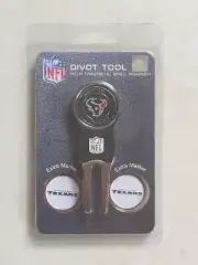 Houston Texans Golf Divot Tool And Magnetic Ball Markers. New Sealed