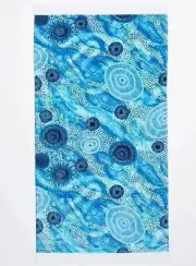 REEF Cotton Fringed BEACH Towel by EMMA STENHOUSE x Art Series RRP $70