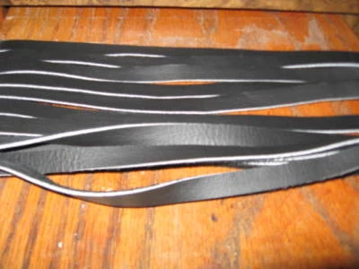 12 GENUINE LEATHER SADDLE STRINGS EXTRA LONG 86 IN BLACK 3/8 in OVER 1032 IN