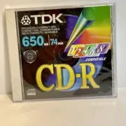 10 TDK CD-R Recordable Compact Discs w/ Jewel Cases 650MB 74 Minutes SEALED