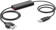 Poly (Plantronics + Polycom) Plantronics - Electronic Hook Switch APU-76 (Poly) - Cable for DECT and 900 MHz Headset - One Touch Call Control, Black (211076-01)