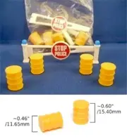 1 1981 Aurora AFX Stop Police Track Barrels & Barricade
