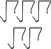 YCeru Wire Cubicle Hook Pack, Panel Wall Wire Hooks for Cubicle Accessories, Cubicle Wall Hooks, Cubicle Coat Hook & Organizer for Clothing, Hats, Bags, Pictures (Black, 5 Pack)