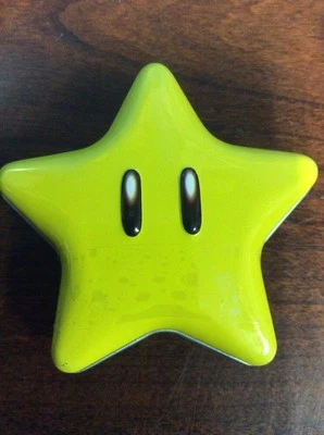 Official Nintendo Super Mario Bros Star Shaped Candy Metal Tin
