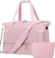 Fitness Duffel Bag | Large Sport Gym and Travel Duffle Bag | Lightweight, Breathable Weekender Carry- Tote for Men and Women, Ideal for Gym, Yoga, and Travel, Pink, Refer to description, Unisex
