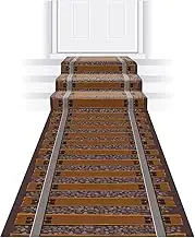 Beistle Novelty Printed Polyester Fabric Railroad Track Aisle Runner for Western Theme Birthday Parties Christmas Party Supplies 24" x 10'
