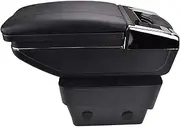 Center Centre Console Storage Box, for Skoda, for Octavia, Mk3 A7 2014-2017 Armrest Arm Rest Rotatable 2015 2016 Vehicle Armrest Box(Black Thread)